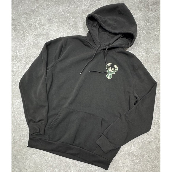 NBA Other - NBA Milwaukee Bucks Mens Full Zip Black Hooded Sweatshirt Size L/XL Authentic